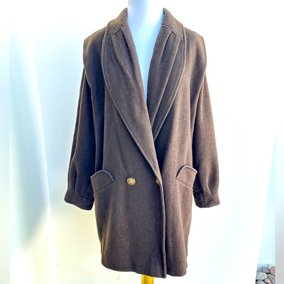 Vintage Brown Wool Coat - Picture 1 of 8